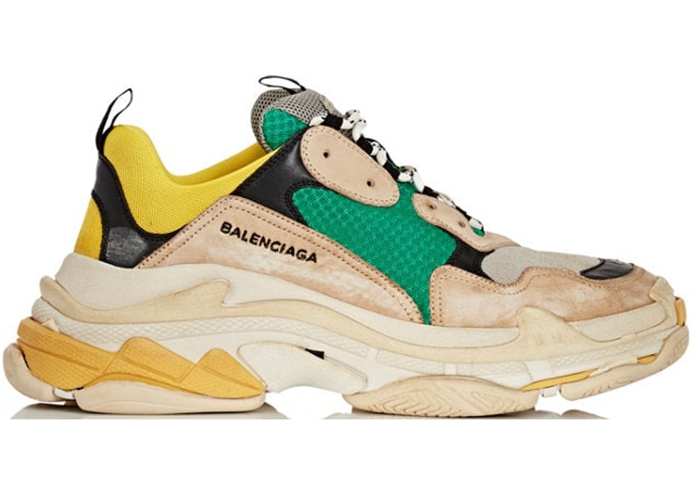 Balenciaga-Triple-S-Beige-Green-Yellow